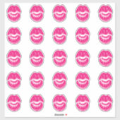 Sticker 25 marques de baiser Fuchsia Lipstick (Feuille)