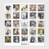 STICKER 25 NOM DE PHOTOS DE CALENDRIER ADVENT CHIEN PERSON (Feuille)
