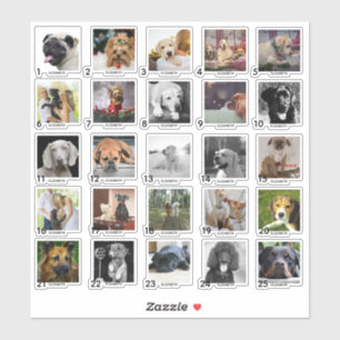 Sticker 25 NOM DE PHOTOS DE CALENDRIER ADVENT Personnalisé