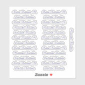 Sticker 25 Noms d'invités Élégant Marine Anglais P Calligr (Feuille)