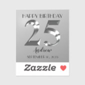 Sticker 25e anniversaire d'argent métallique (Feuille)
