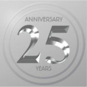 Sticker 25e anniversaire de Mariage en argent métallique (Devant)