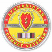 Sticker 25e division d'infanterie Afghanistan Vétéran (Devant)