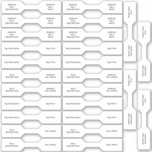 Sticker 26 Balises de prix de bijoux Blancs Personnalisé-C (Devant)