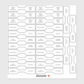 Sticker 26 Balises de prix de bijoux Blancs Personnalisé-C (Feuille)