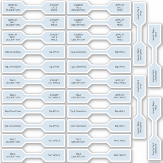 Sticker 26 Balises de prix de bijoux Pastel Blue Barbell S (Devant)