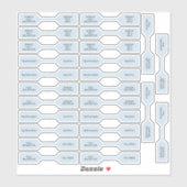 Sticker 26 Balises de prix de bijoux Pastel Blue Barbell S (Feuille)