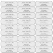 Sticker 27 Custom Clear or White Wedding Guest Address  (Devant)
