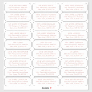 Sticker 27 destinataires mariages simples invités étiquett