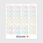 Sticker 28 Custom Modern 4/5 Letters Name Word Bright (Feuille)