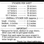 Sticker 28 Custom Modern 4/5 Letters Name Word Neutral 