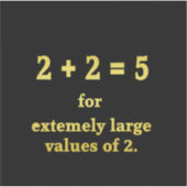 Sticker 2 + 2 = 5 Blague de maths drôle (Devant)