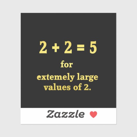 Sticker 2 + 2 = 5 Drôle de plaisanterie mathématique (Feuille)