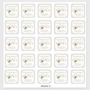 Sticker 2,5" Flying Bee Metallic Gold Honey frontière fant