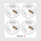 Sticker 2,5 po de nutrition claire de miel australien avec (Feuille)