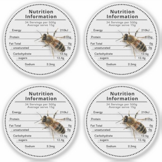 Sticker 2,5 po de nutrition claire de miel australien avec (Devant)