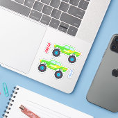 Sticker 2 Camions Monster Cool Avec Flames, do-it-yourself (Ordinateur portable avec iPhone)