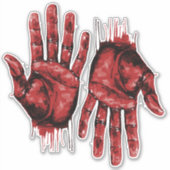 Sticker 2 Halloween Bloody Mains Sévères (Devant)