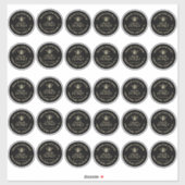 Sticker 2 pouces Normal Mason Jar Lid Vinyl Honey Noir (Feuille)
