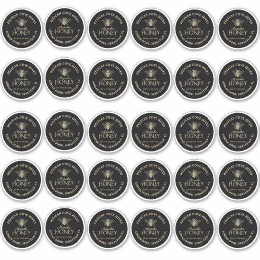 Sticker 2 pouces Normal Mason Jar Lid Vinyl Honey Noir (Devant)