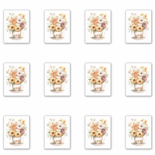 Sticker 2 Tasse de fleurs (Devant)