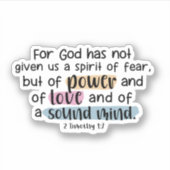 Sticker 2 Timothée 1:7 (Devant)