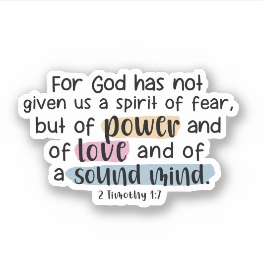 Sticker 2 Timothée 1:7 (Devant)