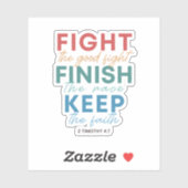 Sticker 2 Timothée 4:7 Combattre le bon combat (Feuille)