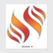Sticker 2 Tongues de Feu ou Flammes (face à droite) (Feuille)