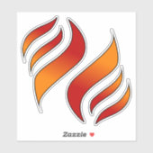 Sticker 2 Tongues de Feu ou Flammes (face gauche) (Feuille)