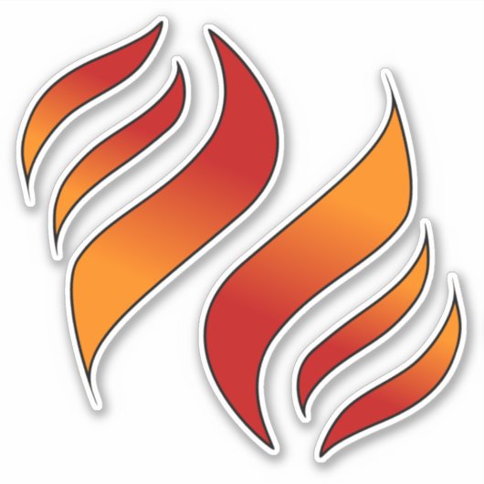 Sticker 2 Tongues de Feu ou Flammes (face gauche) (Devant)