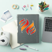 Sticker 2 Tongues de Feu ou Flammes (face gauche) (Couverture iPad)