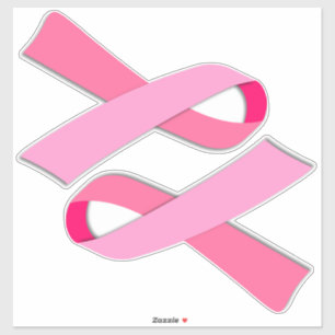 Sticker 2-Up Sensibilisation au cancer du sein Ruban rose