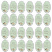 Sticker 2" x 3" Oval Jardin Bees Hives Little Bees Green (Devant)