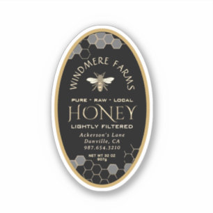 Sticker 2 x 3 pouces Oval Queenline Black Honeypeb Confitu