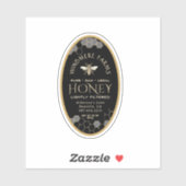 Sticker 2 x 3 pouces Oval Queenline Black Honeypeb Confitu (Feuille)