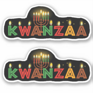 Sticker 2 x Kwanzaa Sept Bougies Kiss Cut