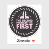 Sticker 2A Seconde protège le premier Gun de la liberté d' (Feuille)