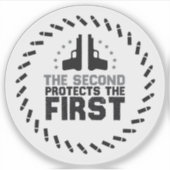 Sticker 2A Seconde protège le premier pistolet libre d'exp (Devant)