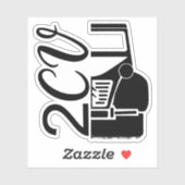 Sticker 2CV Deux Chevaux Black Chic Script Police Typograf (Feuille)