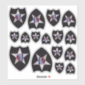 Sticker 2e division d'infanterie INF Contour à la tête ind (Feuille)