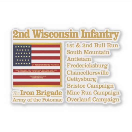 Sticker 2e Infanterie du Wisconsin (BH) (Devant)