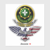 Sticker 2e voiture d'ancien combattant du régiment de cava (Feuille)