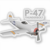 Sticker 2ÈME GUERRE MONDIALE P-47 Thunderbolt Avion (Devant)