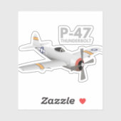 Sticker 2ÈME GUERRE MONDIALE P-47 Thunderbolt Avion (Feuille)