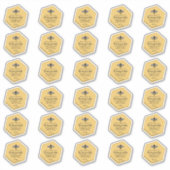 Sticker 30 abeilles jaunes imperméables en forme d'hexagon (Devant)