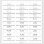 Sticker 30 Adresse de l'enveloppe de l'invité de script no (Feuille)