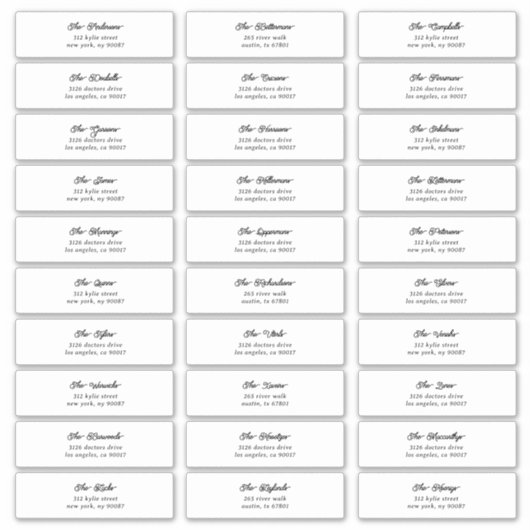 Sticker 30 Adresse de l'enveloppe de l'invité de script no (Devant)