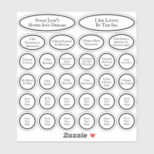 Sticker 30 Affirmations Pour L'Amour Et L'Abondance Blanc