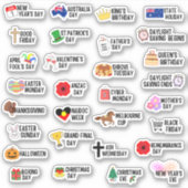 Sticker 30 Australian Public Holiday Special Days Planner (Devant)